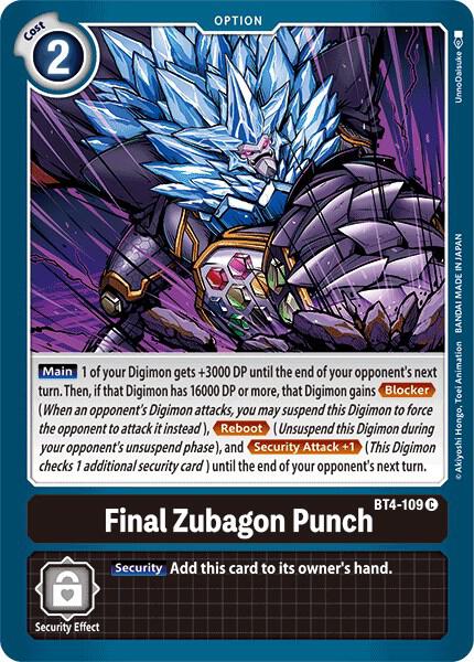 Final Zubagon Punch card image