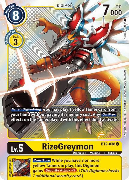RizeGreymon - BT2-038 (Premium Pack Set 01) card image