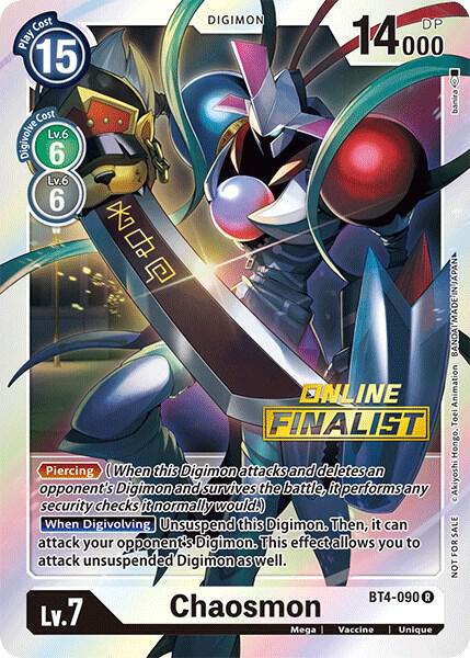 Chaosmon - BT4-090 (2021 Championship Online Regional) [Online Finalist] card image