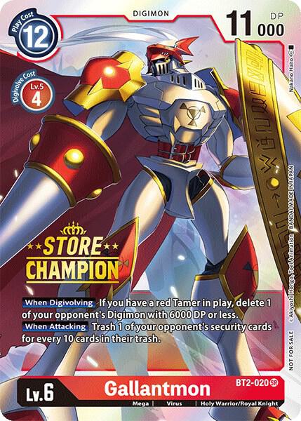 Gallantmon - BT2-020 (Store Champion) card image