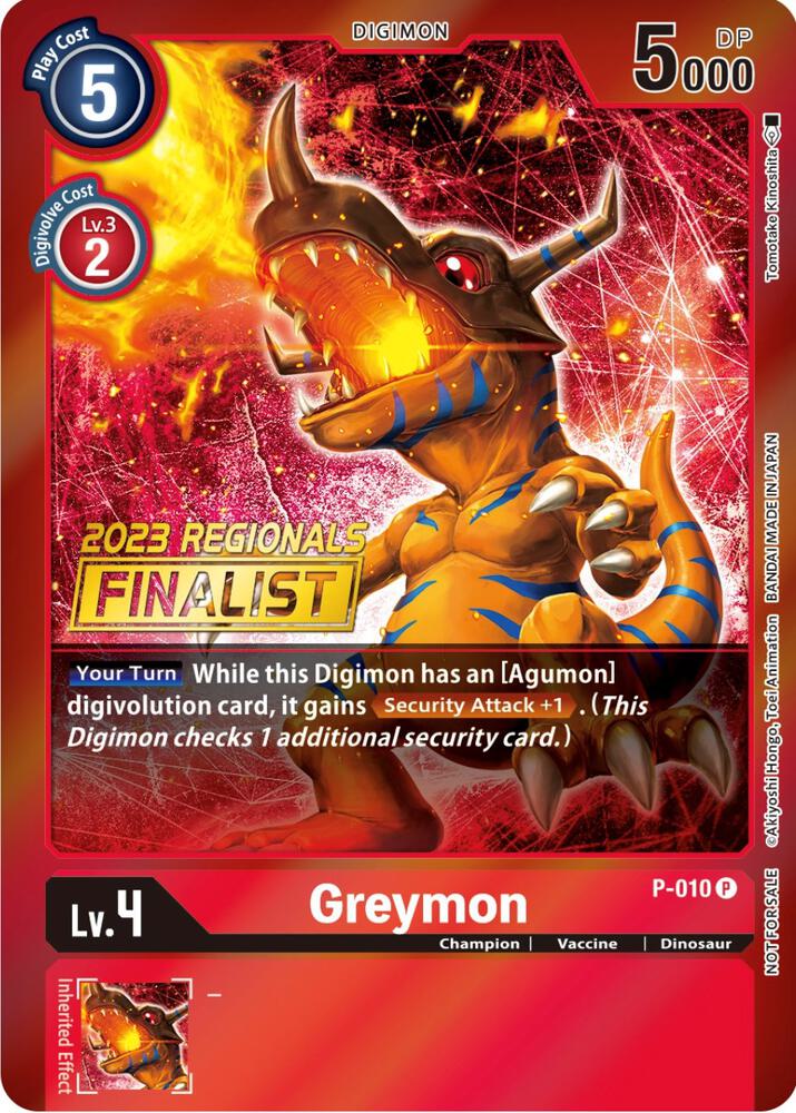 Greymon - P-010 (2023 Regionals Finalist) card image