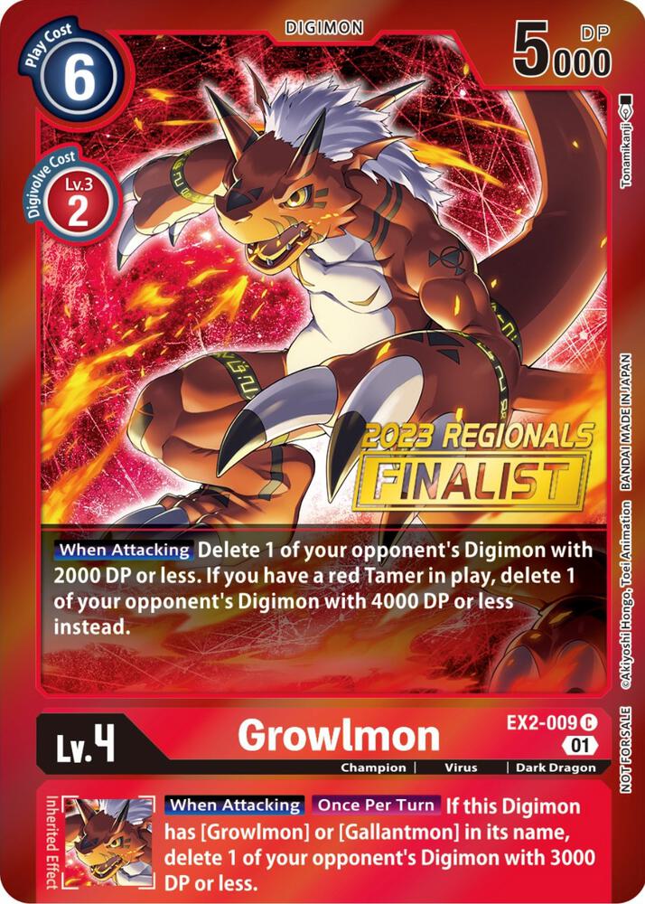 Growlmon (2023 Regionals Finalist) card image