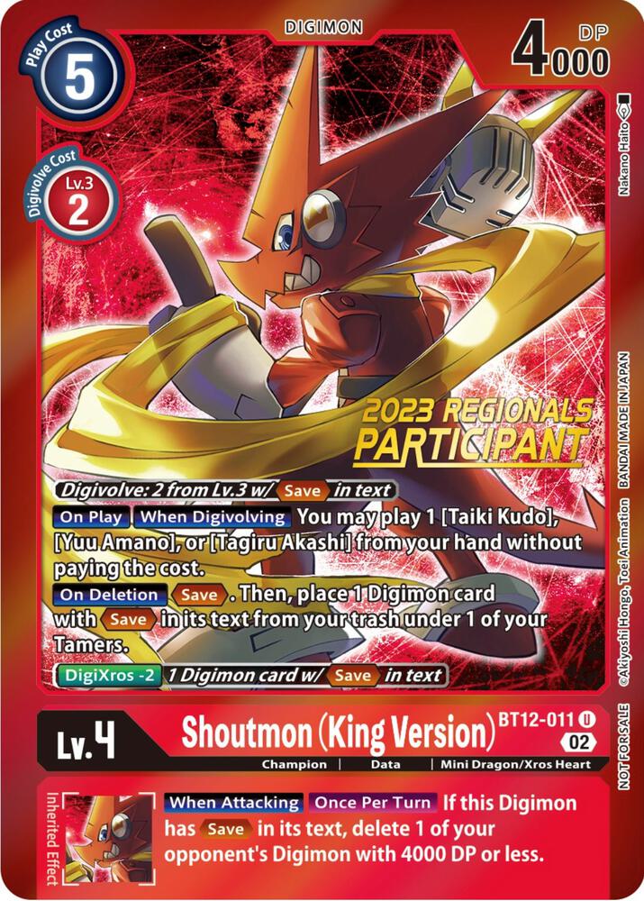 Shoutmon (King Version) (2023 Regionals Participant) card image