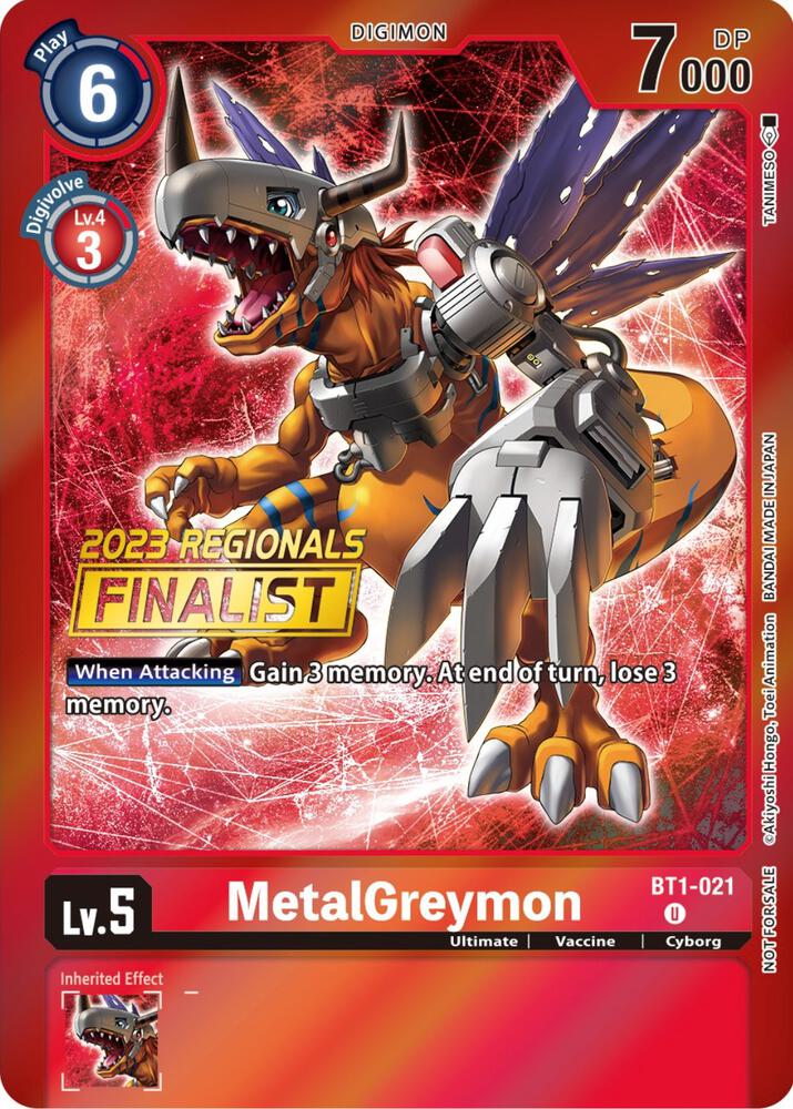 MetalGreymon - BT1-021 (2023 Regionals Finalist) card image