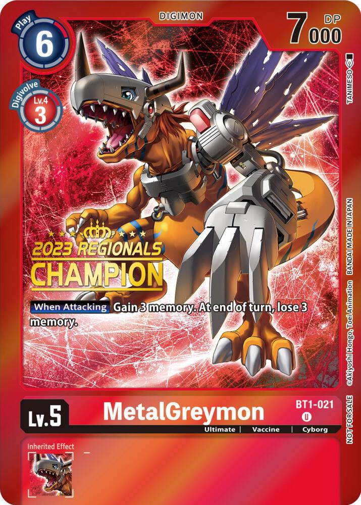 MetalGreymon - BT1-021 (2023 Regionals Champion) card image