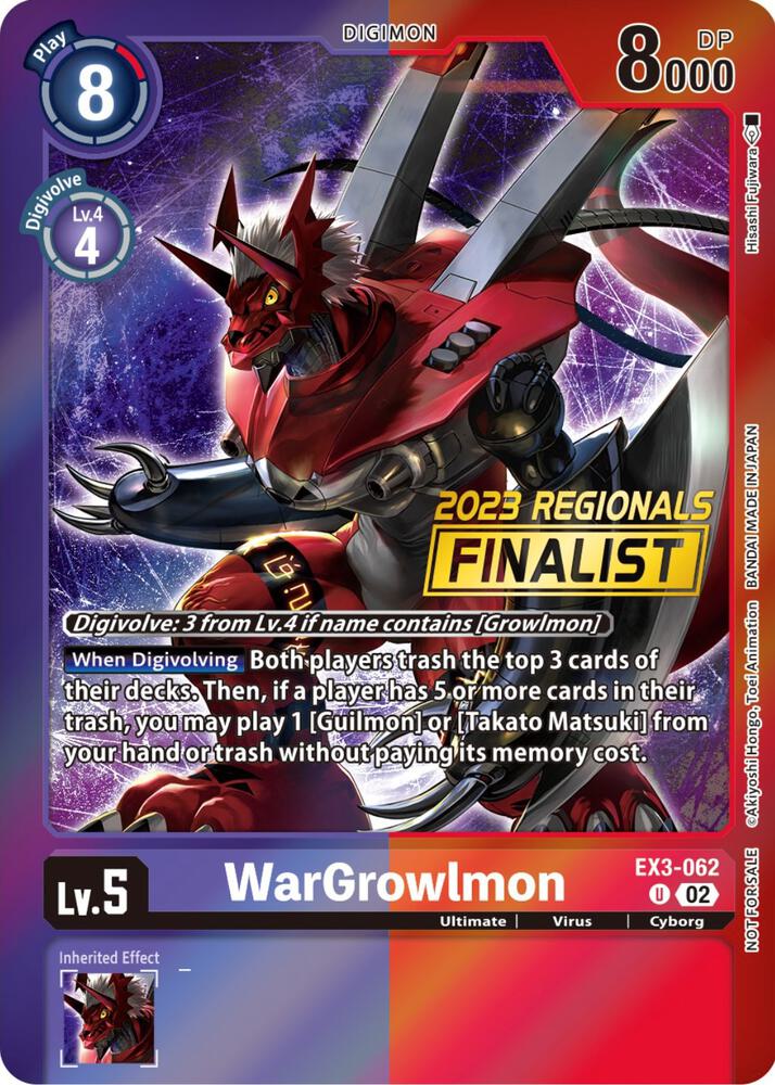WarGrowlmon (2023 Regionals Finalist) card image