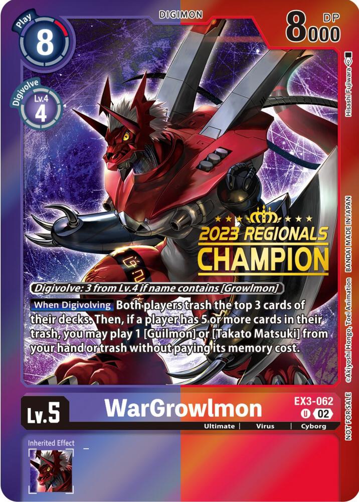 WarGrowlmon (2023 Regionals Champion) card image