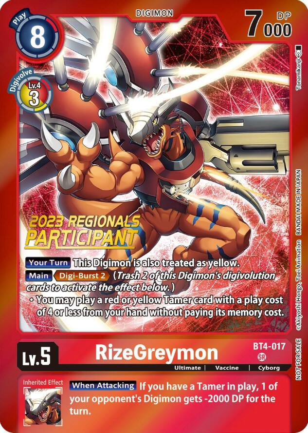 RizeGreymon (2023 Regionals Participant) card image