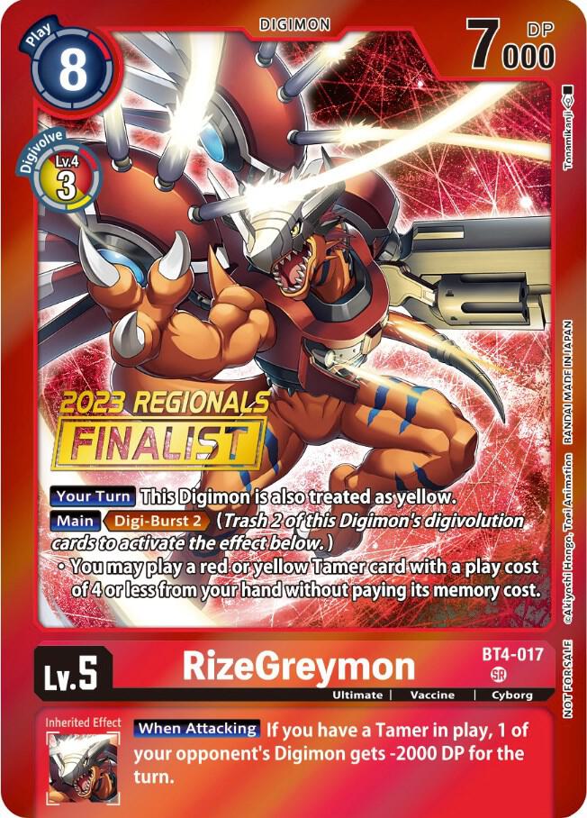 RizeGreymon (2023 Regionals Finalist) card image