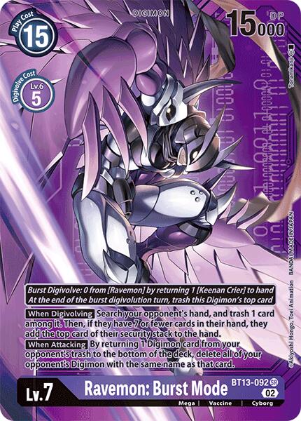 Ravemon: Burst Mode (Alternate Art with Purple Background) card image