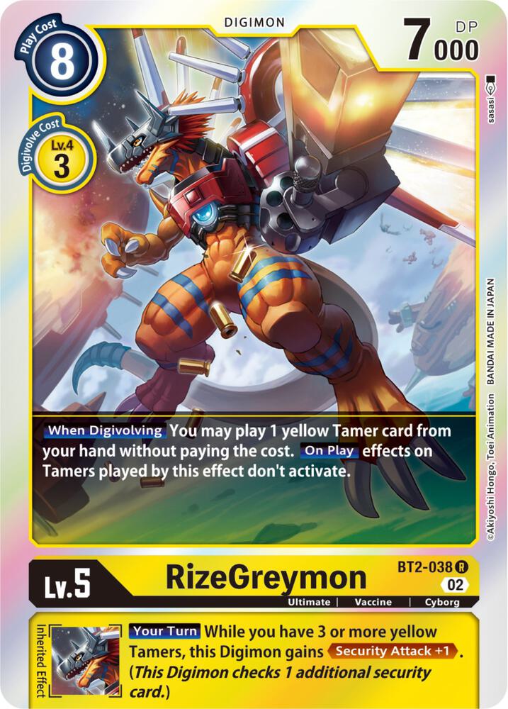 RizeGreymon - BT2-038 (Resurgence Booster Reprint) card image