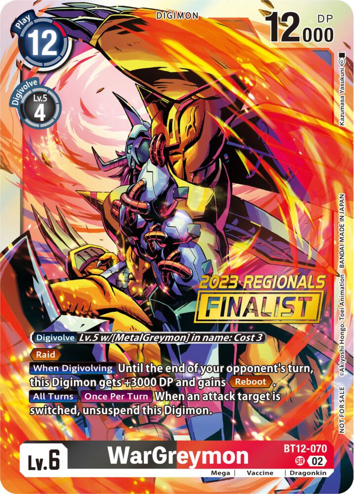 WarGreymon (2023 Regionals Finalist) card image