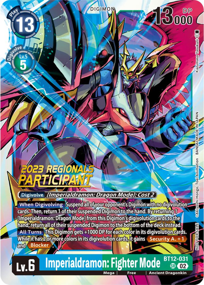 Imperialdramon: Fighter Mode (2023 Regionals Participant) card image