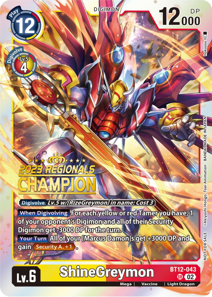 ShineGreymon (2023 Regionals Champion) card image