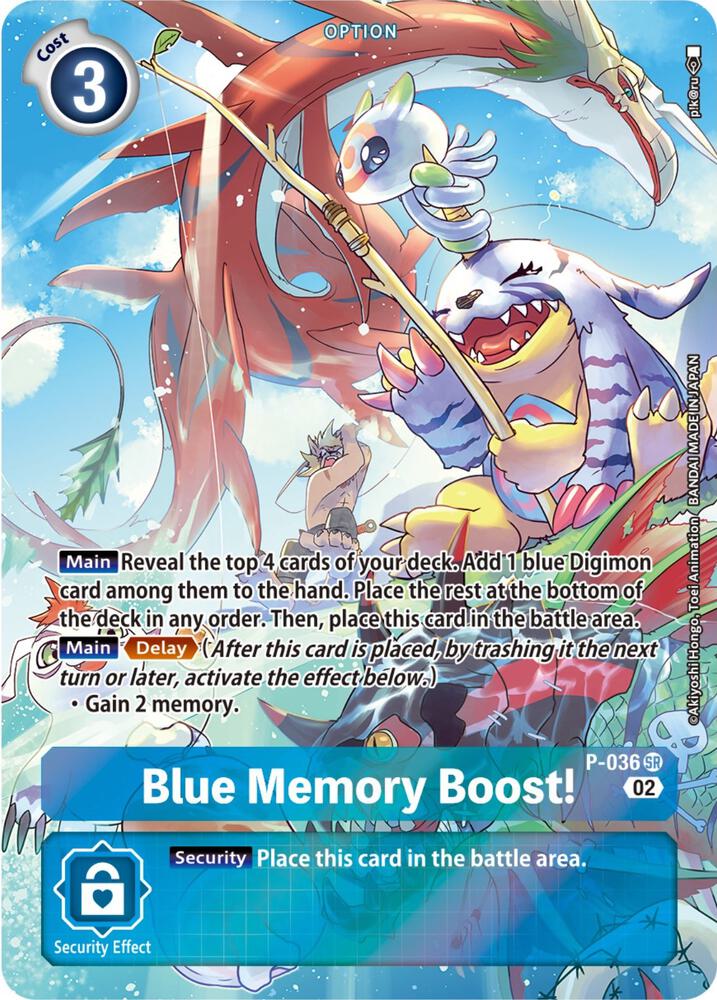 Blue Memory Boost! - P-036 (Digimon Adventure Box 2) card image