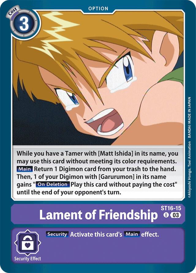 Lament of Friendship card image