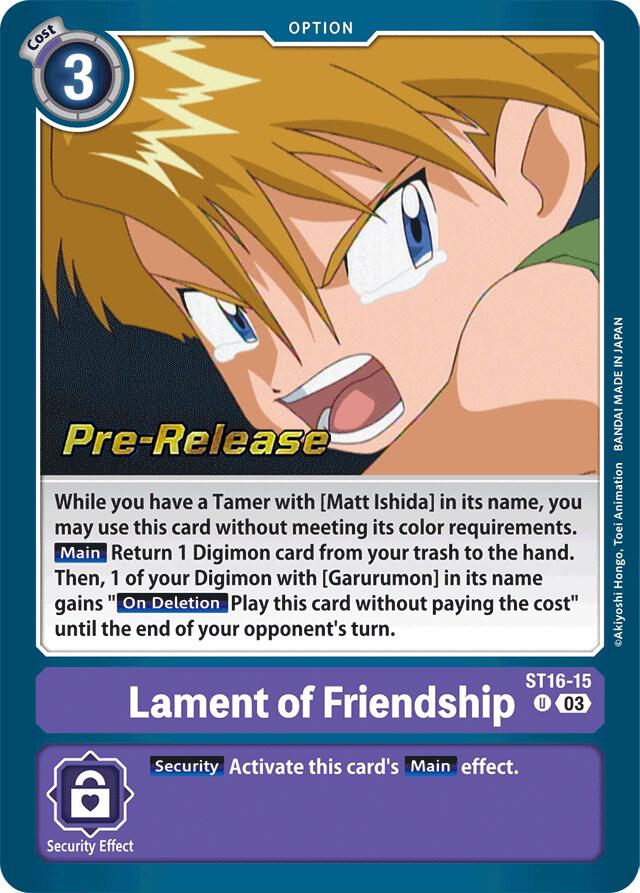 Lament of Friendship card image