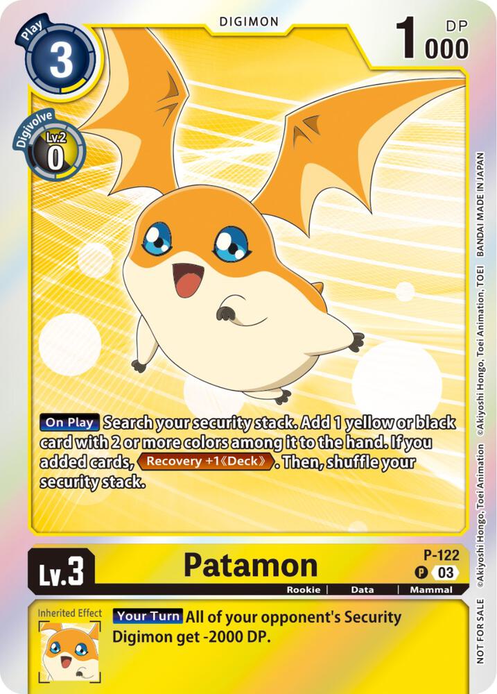 Patamon - P-122 (Tamer Party Pack -The Beginning- Ver. 2.0) card image