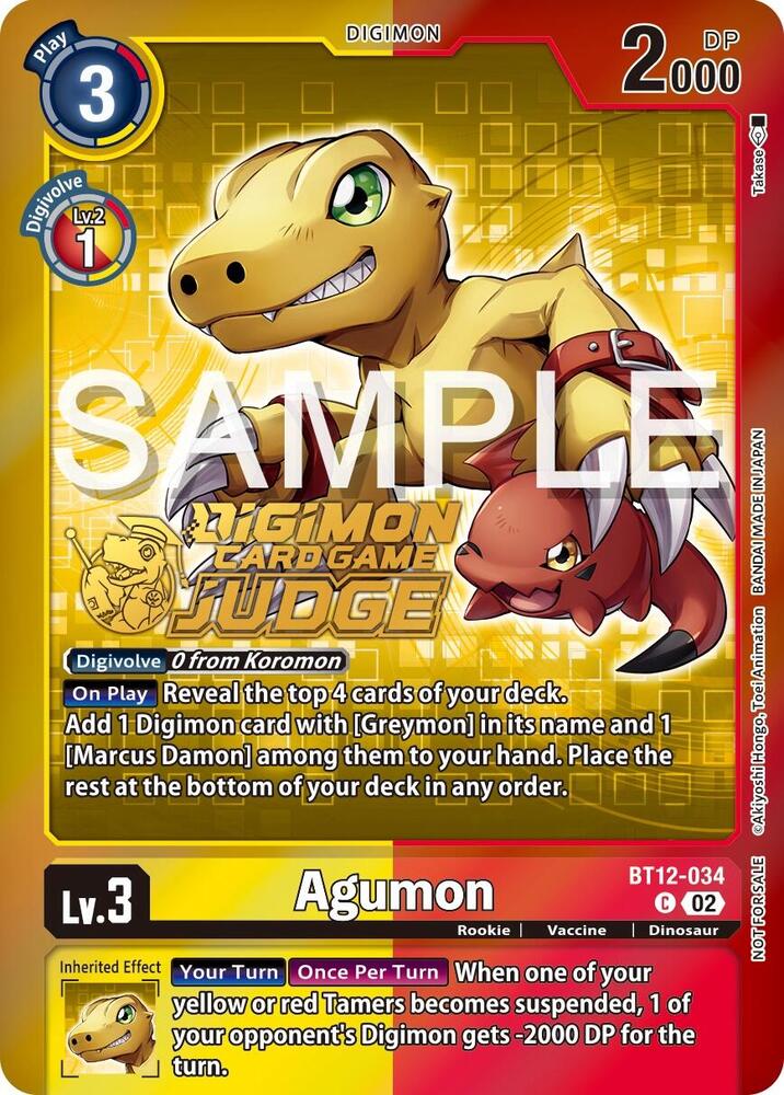 Agumon - BT12-034 (Judge Pack 5) card image