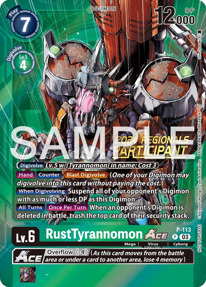 RustTyrannomon ACE - P-113 (2024 Regionals Participant) card image