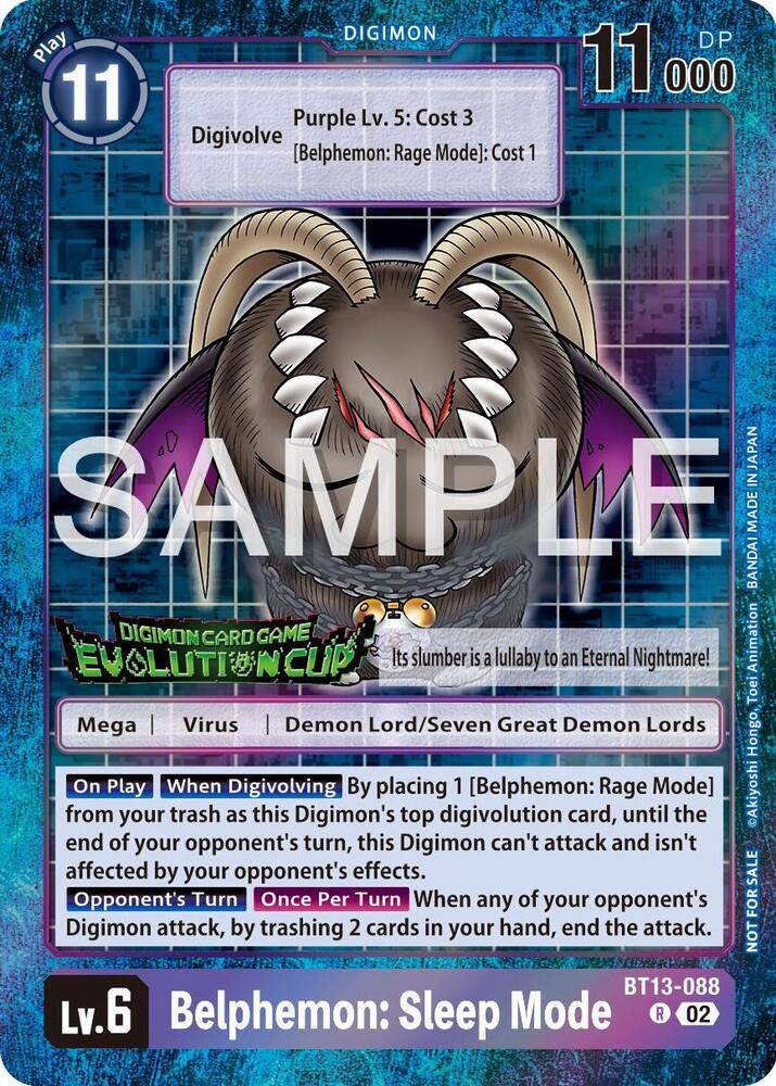 Belphemon: Sleep Mode - BT13-088 (2024 Evolution Cup) card image