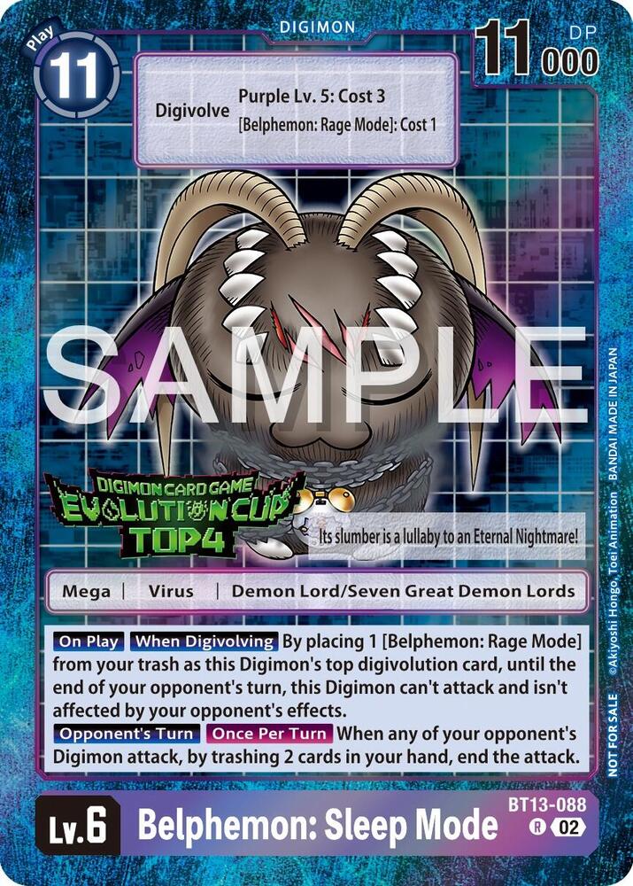 Belphemon: Sleep Mode - BT13-088 (2024 Evolution Cup Top 4) card image