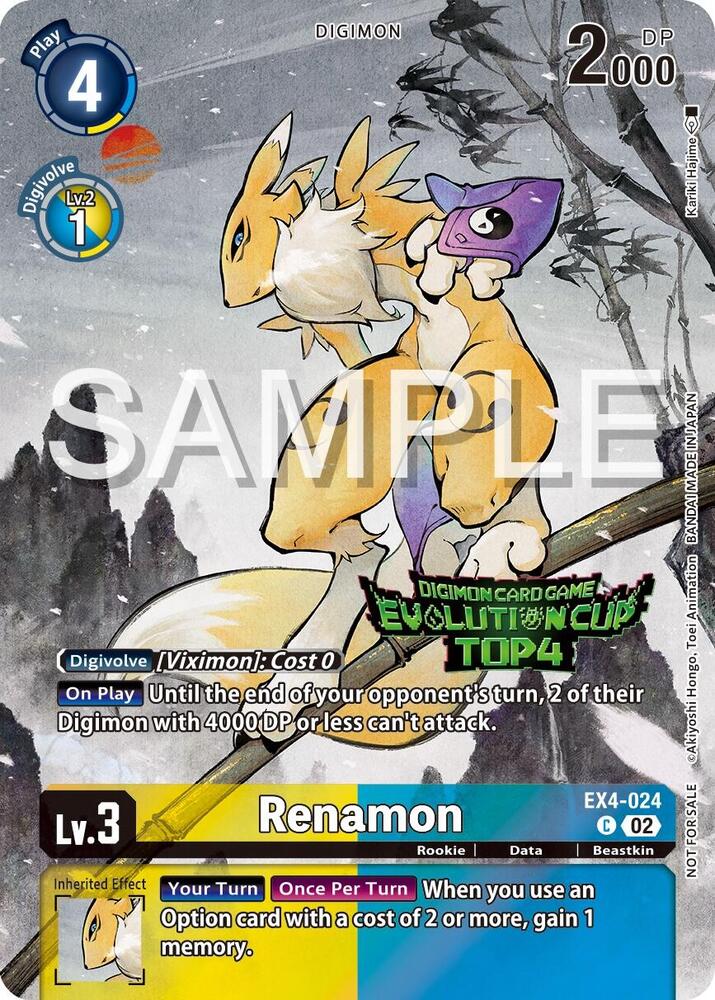 Renamon - EX4-024 (2024 Evolution Cup Top 4) card image