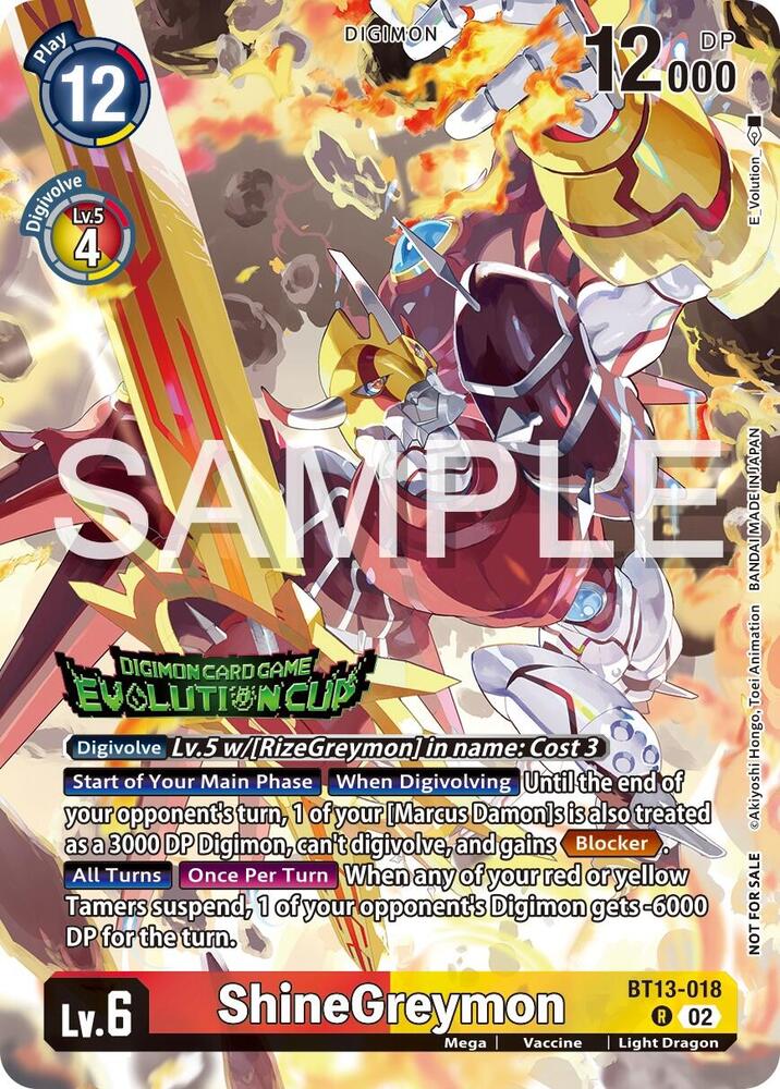 ShineGreymon - BT13-018 (2024 Evolution Cup) card image