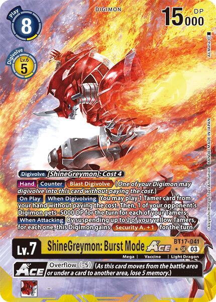 ShineGreymon: Burst Mode ACE (Alternate Art) card image