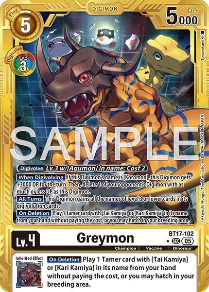 Greymon - BT17-102 (Gold Border) card image