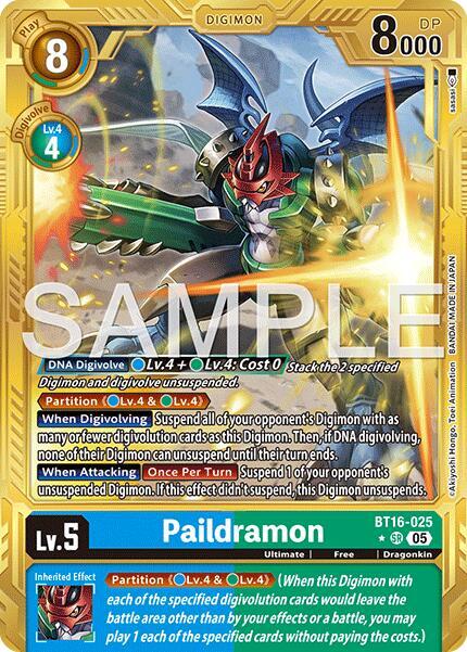 Paildramon - BT16-025 (Gold Border) card image