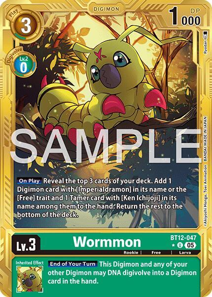 Wormmon - BT12-047 (Gold Border) card image