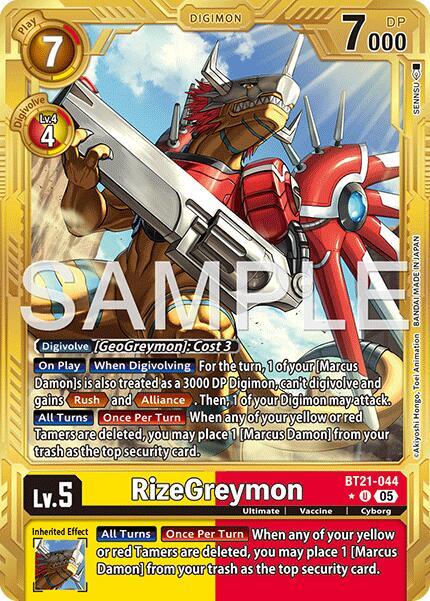 RizeGreymon - BT21-044 (Gold Border) card image
