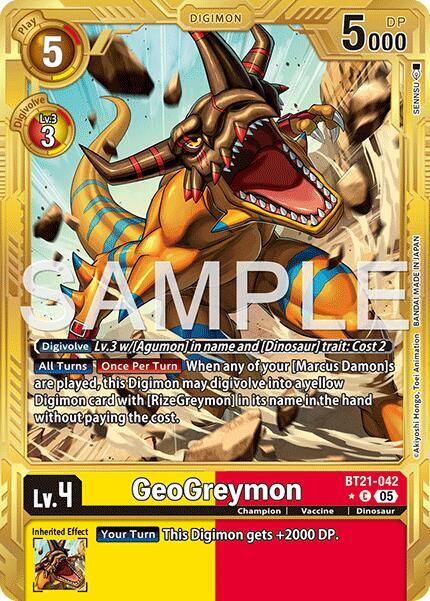 GeoGreymon - BT21-042 (Gold Border) card image