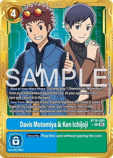 Davis Motomiya & Ken Ichijoji (Gold Border) card image