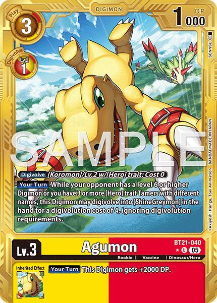 Agumon - BT21-040 (Gold Border) card image
