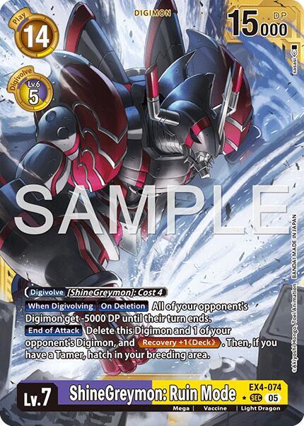 ShineGreymon: Ruin Mode (Gold Border) card image