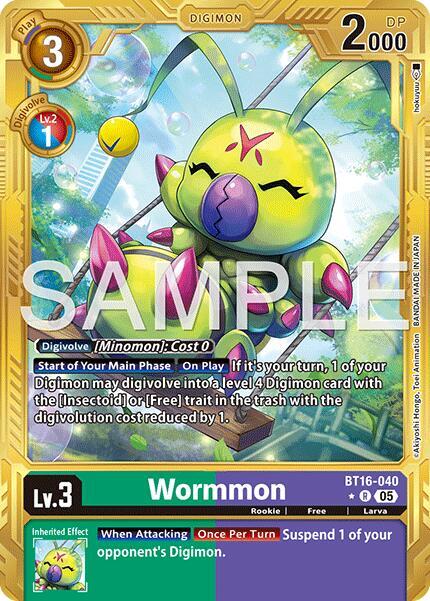 Wormmon - BT16-040 (Gold Border) card image