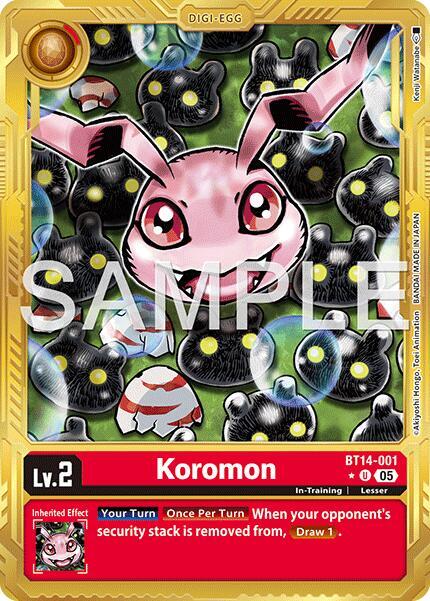 Koromon - BT14-001 (Gold Border) card image