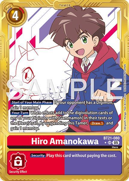 Hiro Amanokawa - BT21-080 (Gold Border) card image