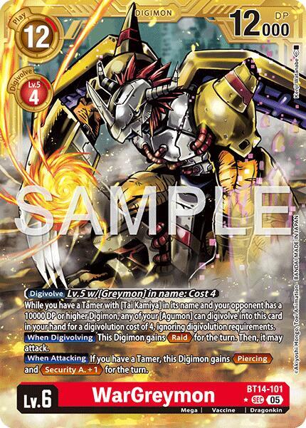 WarGreymon - BT14-101 (Gold Border) card image