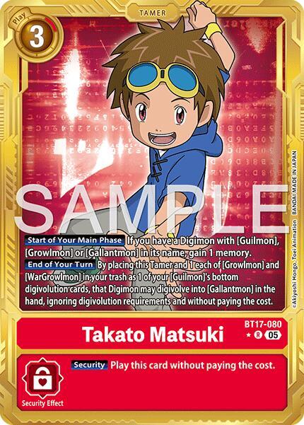 Takato Matsuki - BT17-080 (Gold Border) card image