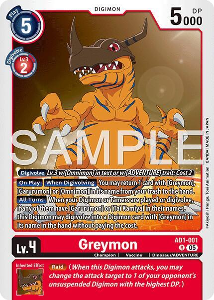 Greymon - AD1-001 card image