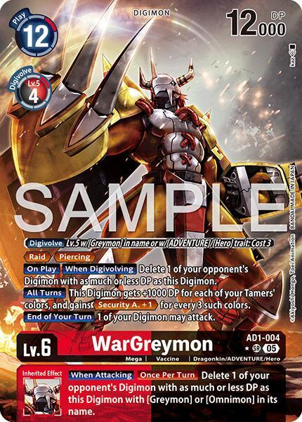 WarGreymon - AD1-004 (Alternate Art) card image