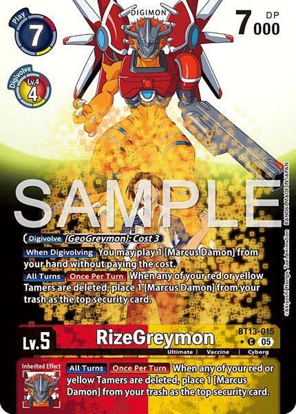 RizeGreymon - BT13-015 (Alternate Art) card image