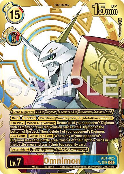 Omnimon - AD1-025 (Rare Pull) card image