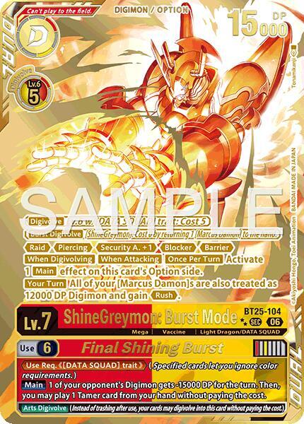 ShineGreymon: Burst Mode // Final Shining Burst (Rare Pull) card image