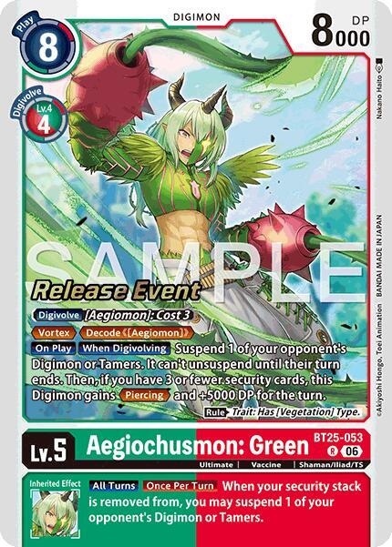 Aegiochusmon: Green card image