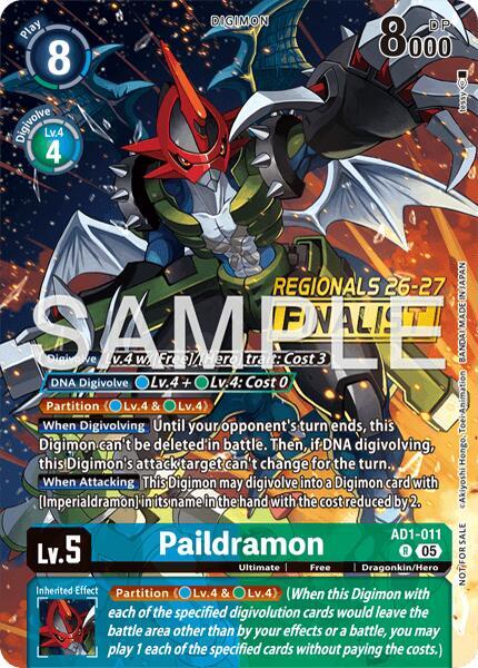 Paildramon - AD1-011 (Regionals 26-27 Season 2 Finalist) card image