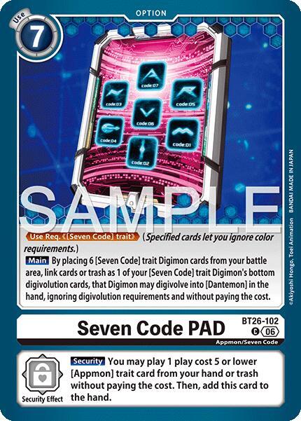 Seven Code PAD card image